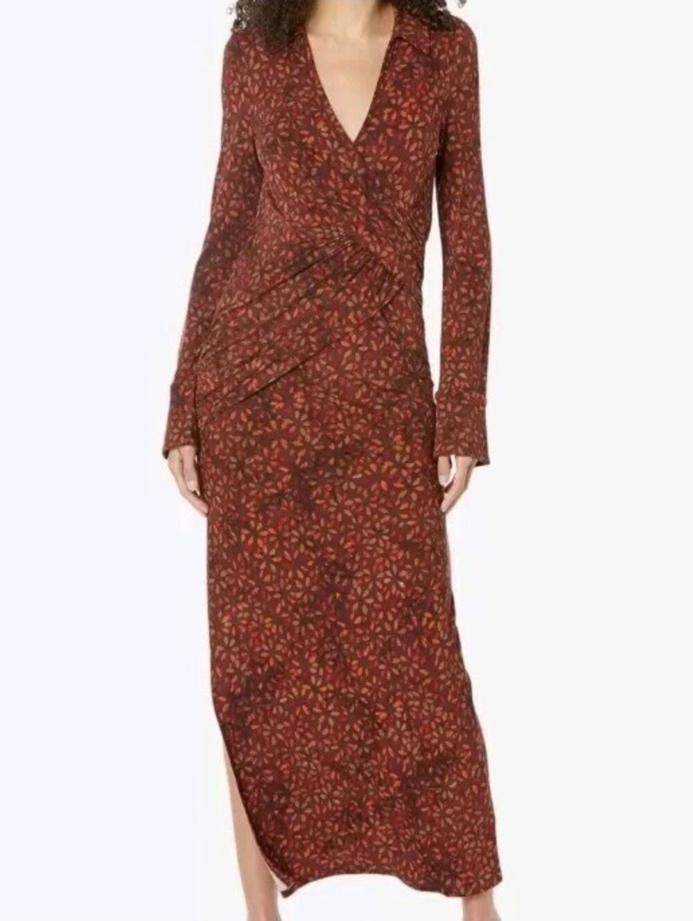 Free People Shayla Floral Long Sleeve Wrap Dress Medium